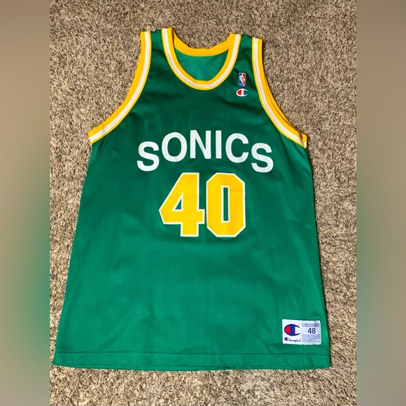 Champion Other - Vintage Champion NBA Seattle Supersonics Sonics Shawn Kemp #4 Jersey Sz 48 L-XL